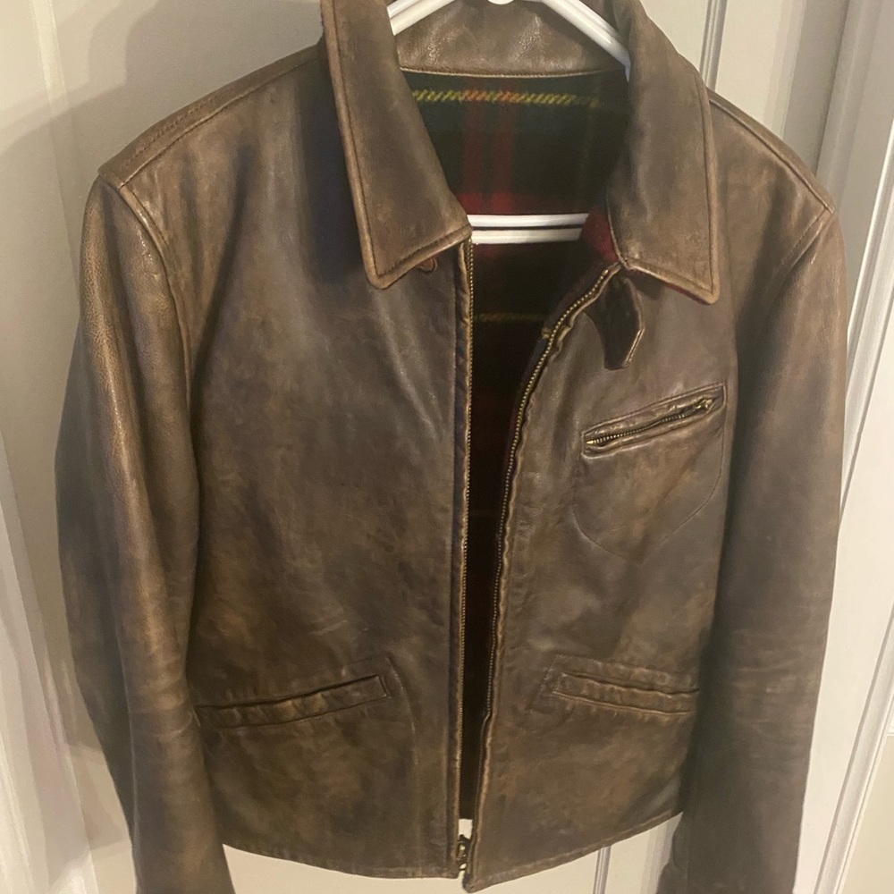Ralph Lauren men’s leather jacket. Worn once
